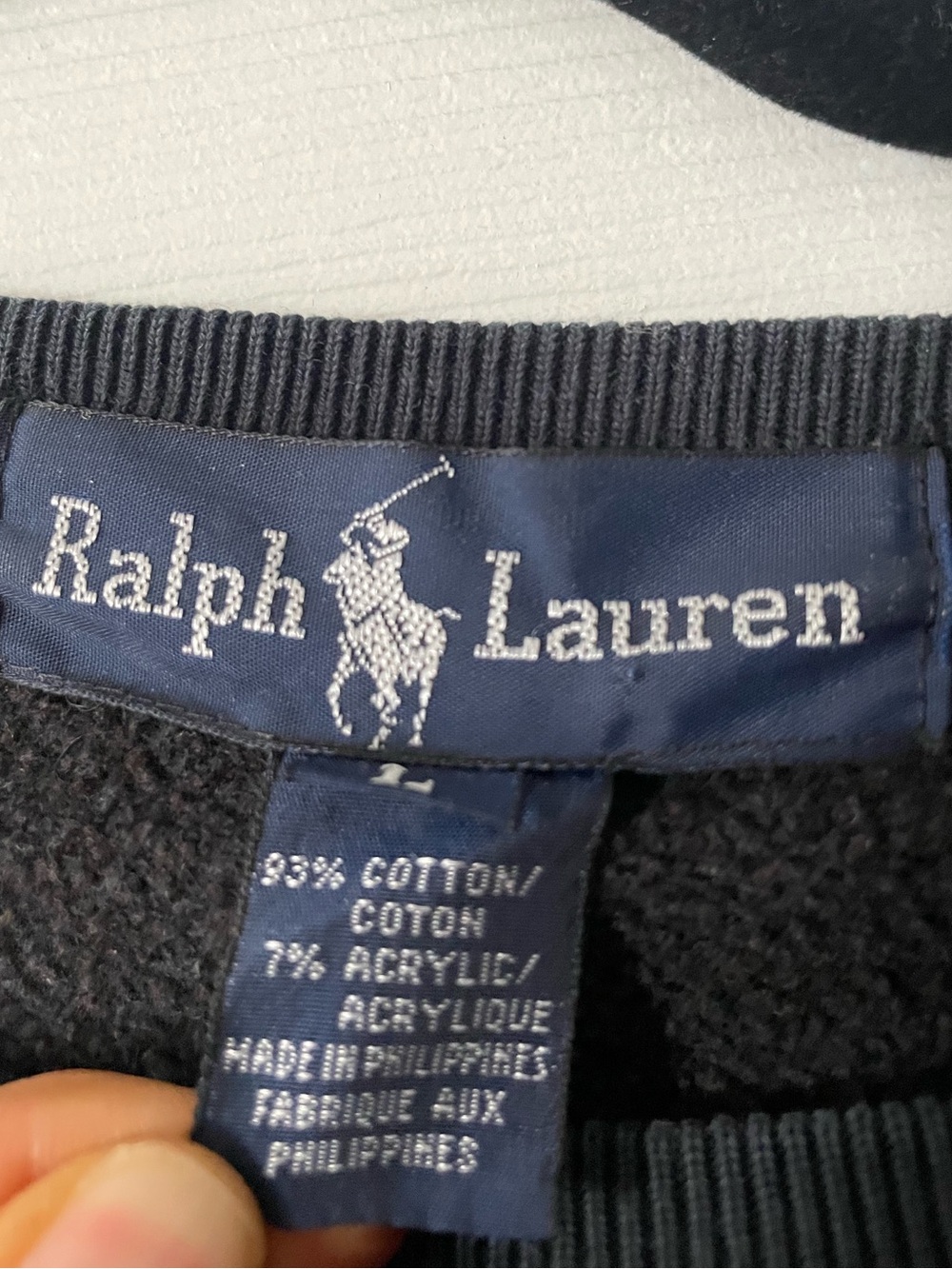 Ralph Lauren Vintage Crewneck Sweatshirt Black Size L / Fits Women’s Small - Picture 3 of 4